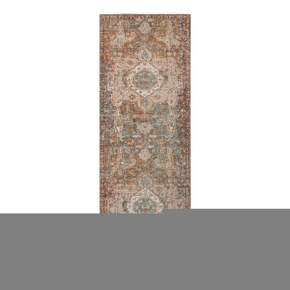 2' X 3' Beige Gray and Taupe Medallion Power Loom Area Rug