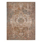 7' Beige Gray and Taupe Medallion Power Loom Runner Rug