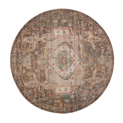 2' X 3' Beige Gray and Taupe Medallion Power Loom Area Rug