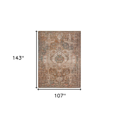 2' X 3' Beige Gray and Taupe Medallion Power Loom Area Rug