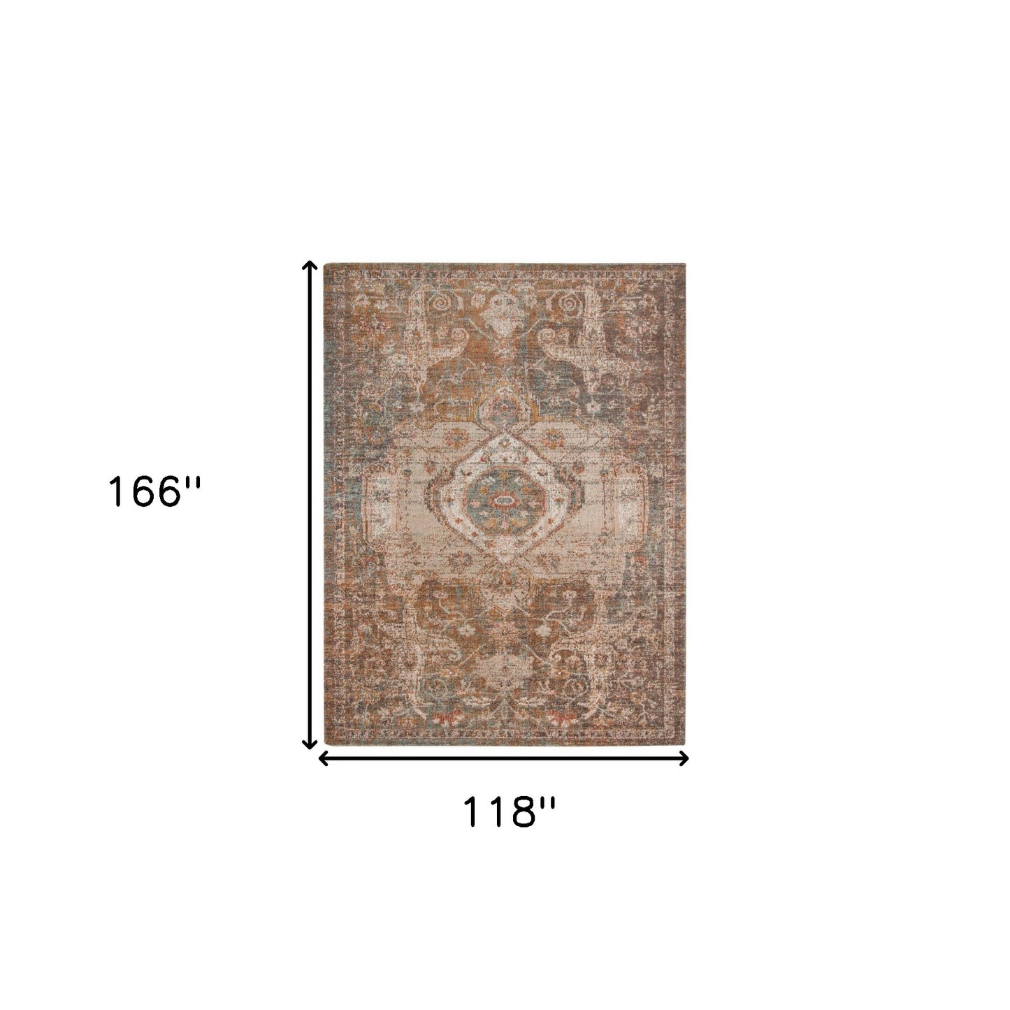 2' X 3' Beige Gray and Taupe Medallion Power Loom Area Rug