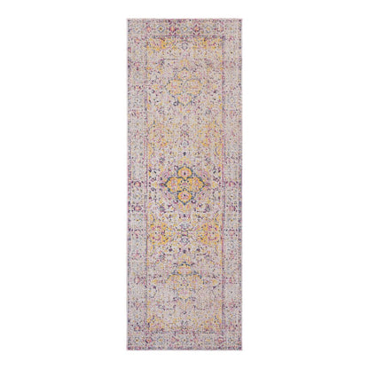10' X 14' Ivory And Yellow Oriental Distressed Area Rug
