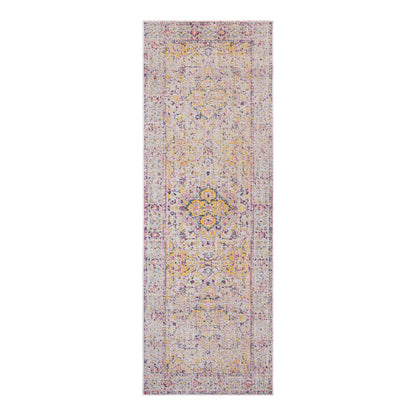 10' X 14' Ivory And Yellow Oriental Distressed Area Rug