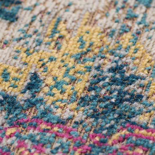 10' X 14' Blue Rust And Beige Medallion Area Rug