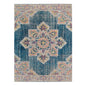 10' X 14' Blue Rust And Beige Medallion Area Rug