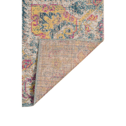 10' X 14' Blue Rust And Beige Medallion Area Rug