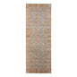 7' Teal Red And Orange Floral Runner Rug