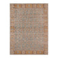 6' X 8' Teal Red And Orange Floral Area Rug