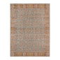 9' X 12' Teal Red And Orange Floral Area Rug