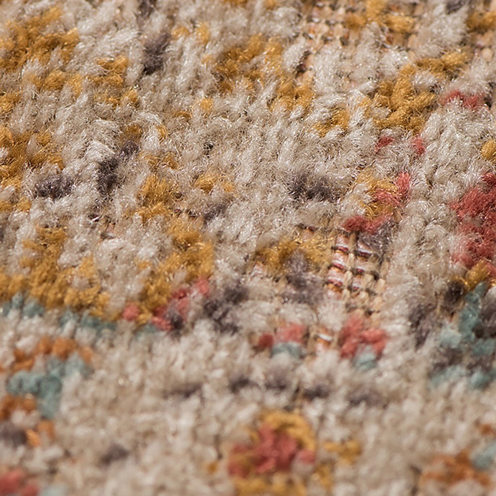 7' Teal Red And Orange Floral Runner Rug