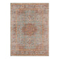 2' X 3' Teal Red And Orange Medallion Area Rug