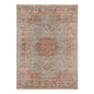 2' X 3' Teal Red And Orange Medallion Area Rug