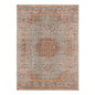 2' X 3' Teal Red And Orange Medallion Area Rug