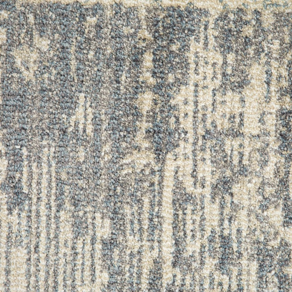2' X 3' Gray Light Blue And Ivory Geometric Area Rug