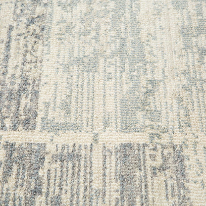2' X 3' Gray Light Blue And Ivory Geometric Area Rug