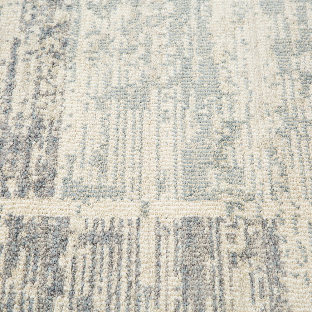 2' X 3' Gray Light Blue And Ivory Geometric Area Rug