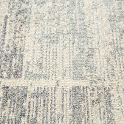 2' X 3' Gray Light Blue And Ivory Geometric Area Rug
