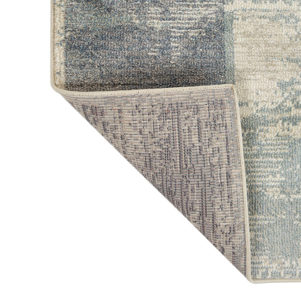 2' X 3' Gray Light Blue And Ivory Geometric Area Rug