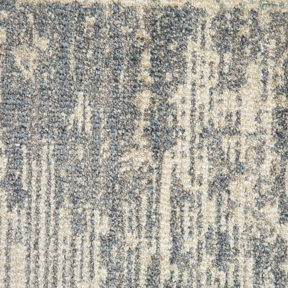 2' X 3' Gray Light Blue And Ivory Geometric Area Rug