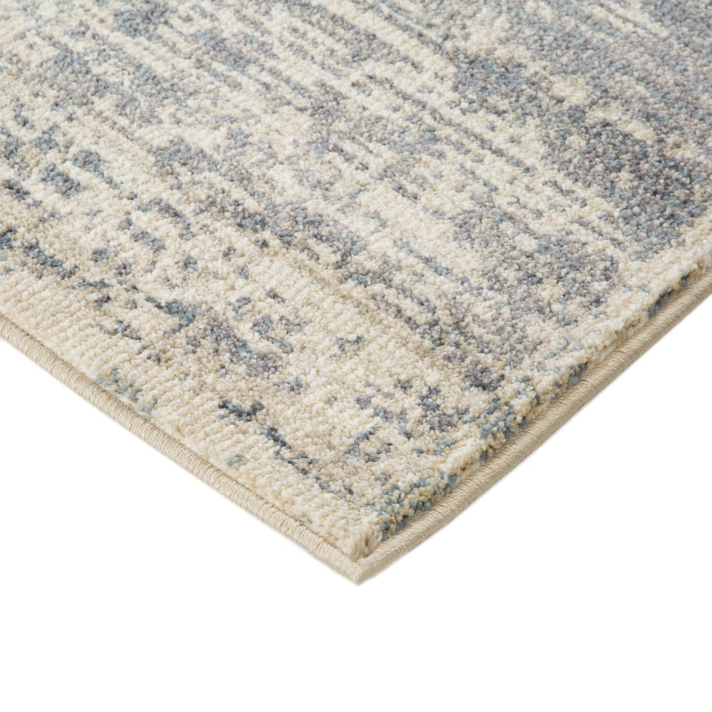 2' X 3' Gray Light Blue And Ivory Geometric Area Rug
