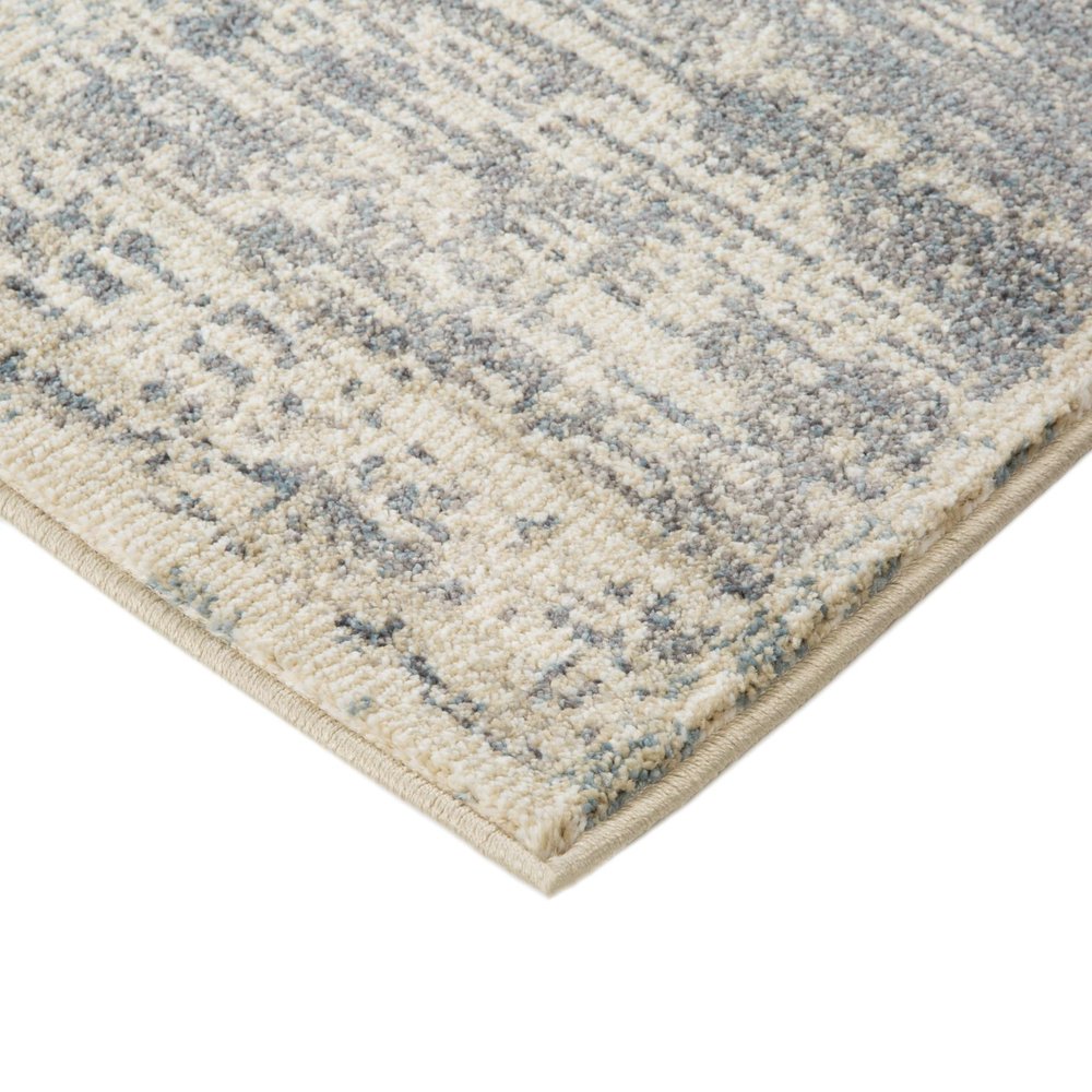 2' X 3' Gray Light Blue And Ivory Geometric Area Rug