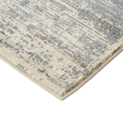 2' X 3' Gray Light Blue And Ivory Geometric Area Rug