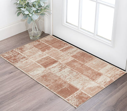 2' X 3' Sand And Ivory Geometric Area Rug
