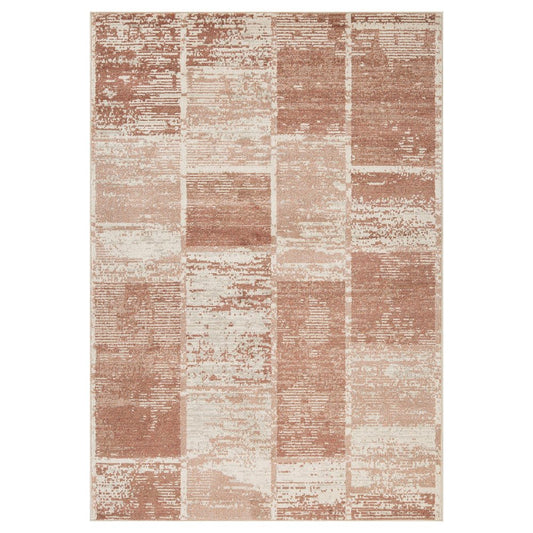 6' X 9' Sand And Ivory Geometric Area Rug