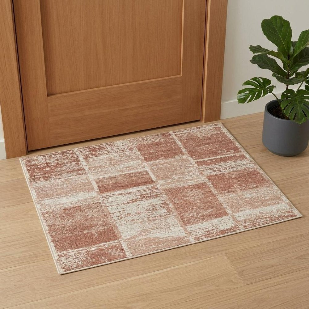 2' X 3' Sand And Ivory Geometric Area Rug