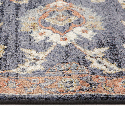 10' Ivory And Orange Floral Runner Rug