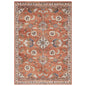 9' X 12' Ivory Blue And Orange Floral Area Rug