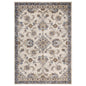 10' Ivory Charcoal And Blue Floral Runner Rug