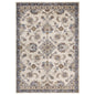 10' Ivory Charcoal And Blue Floral Runner Rug