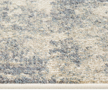 10' Light Gray Blue And Ivory Abstract Runner Rug