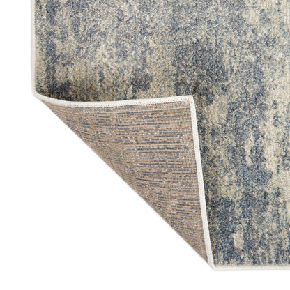 10' Light Gray Blue And Ivory Abstract Runner Rug