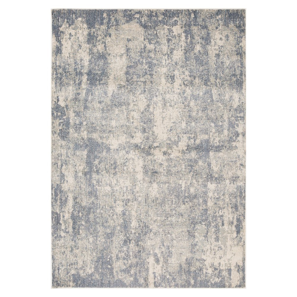 10' Light Gray Blue And Ivory Abstract Runner Rug