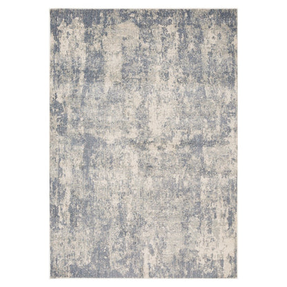 10' Light Gray Blue And Ivory Abstract Runner Rug