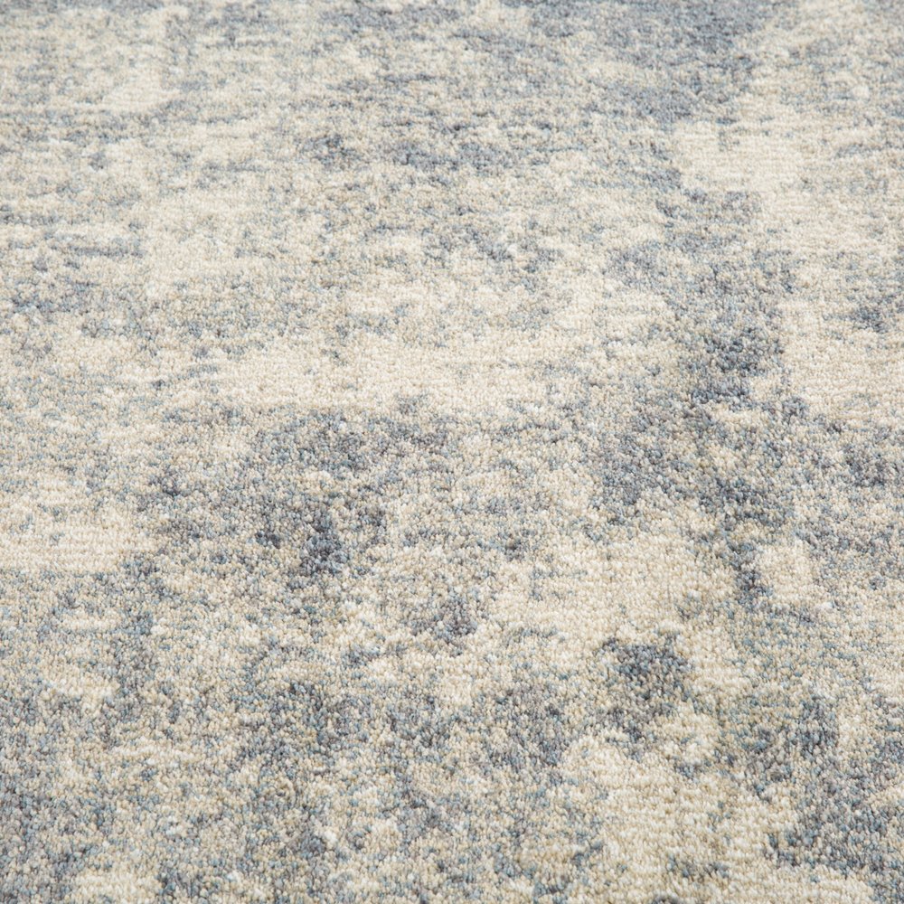 10' Light Gray Blue And Ivory Abstract Runner Rug