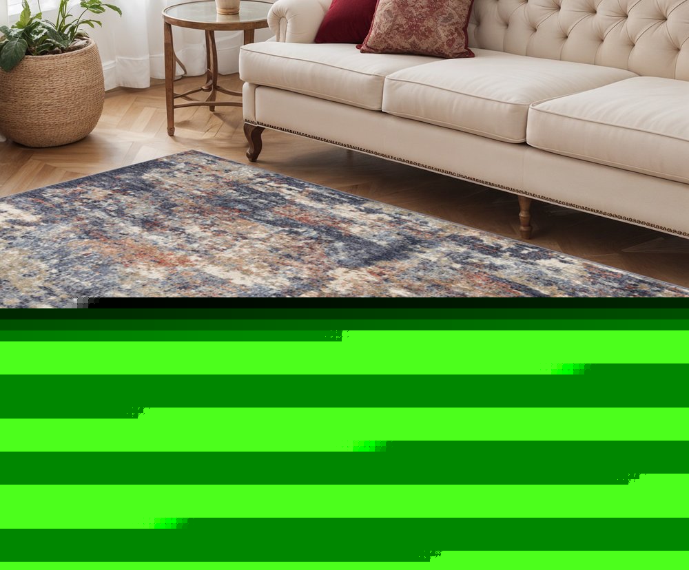 5' X 8' Ivory Orange And Dark Gray Abstract Area Rug