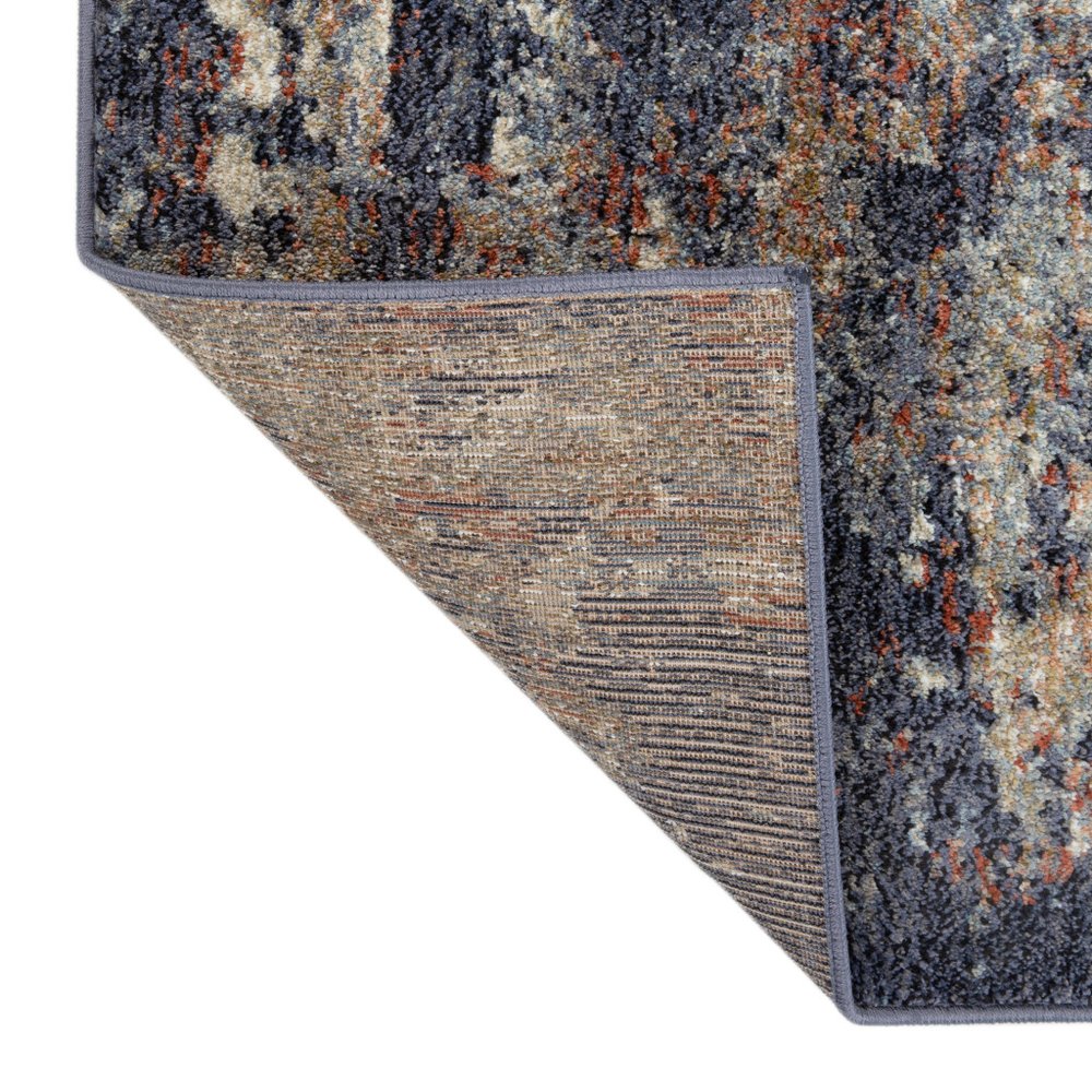 5' X 8' Ivory Orange And Dark Gray Abstract Area Rug