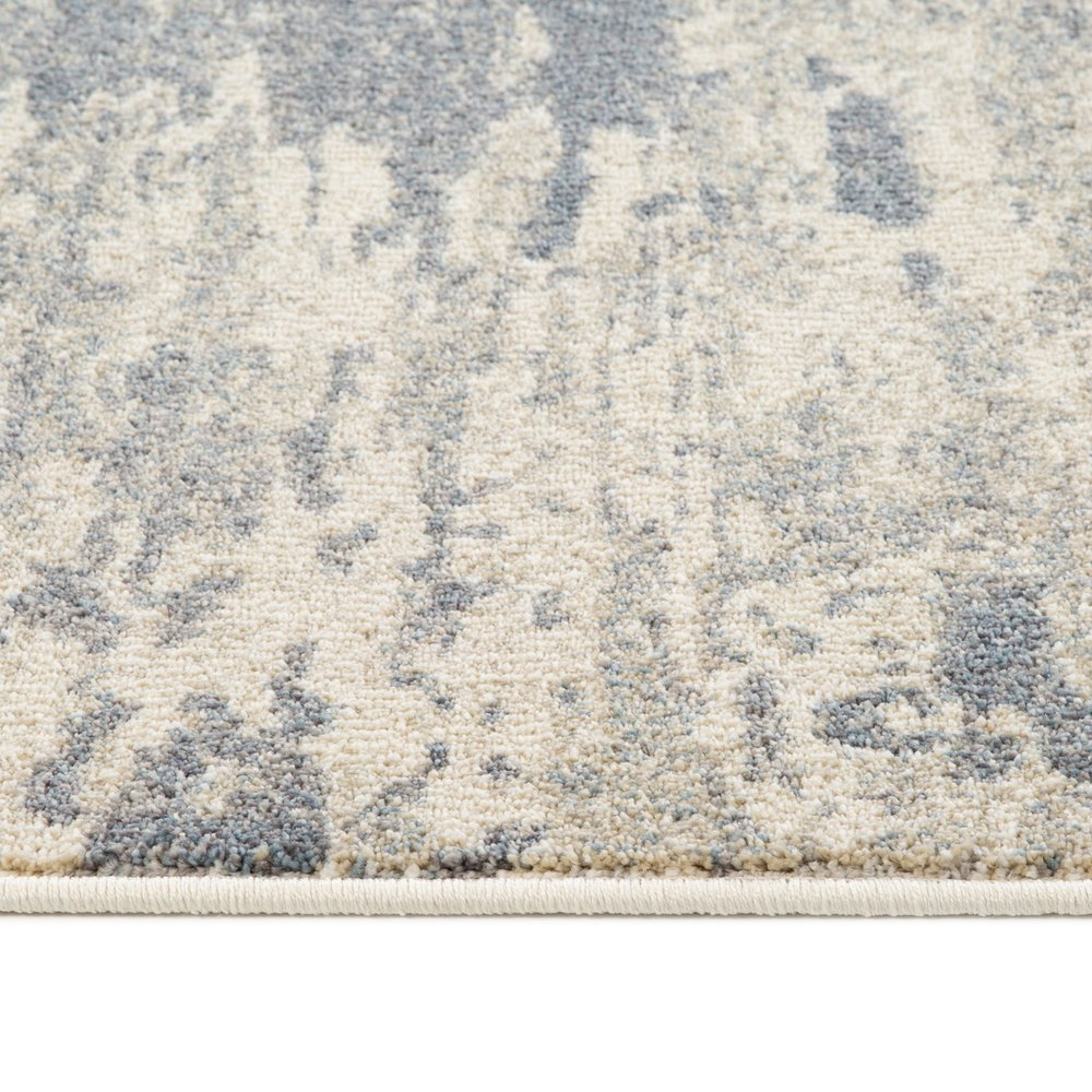 8' X 10' Ivory Blue And Gray Abstract Area Rug