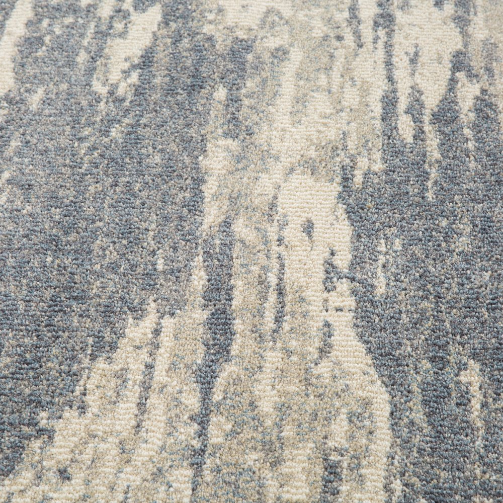 2' X 3' Ivory Blue And Gray Abstract Area Rug