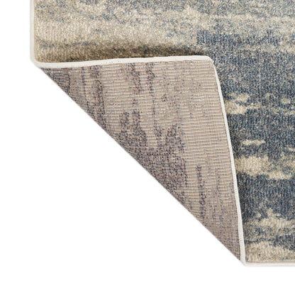 2' X 3' Ivory Blue And Gray Abstract Area Rug