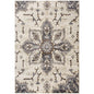 10' Ivory Gray And Brown Floral Medallion Runner Rug