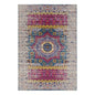 7' Ivory Pink and Blue Medallion Power Loom Runner Rug