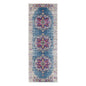 7' Turquoise Pink and Yellow Medallion Power Loom Runner Rug