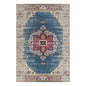 7' Turquoise Pink and Yellow Medallion Power Loom Runner Rug