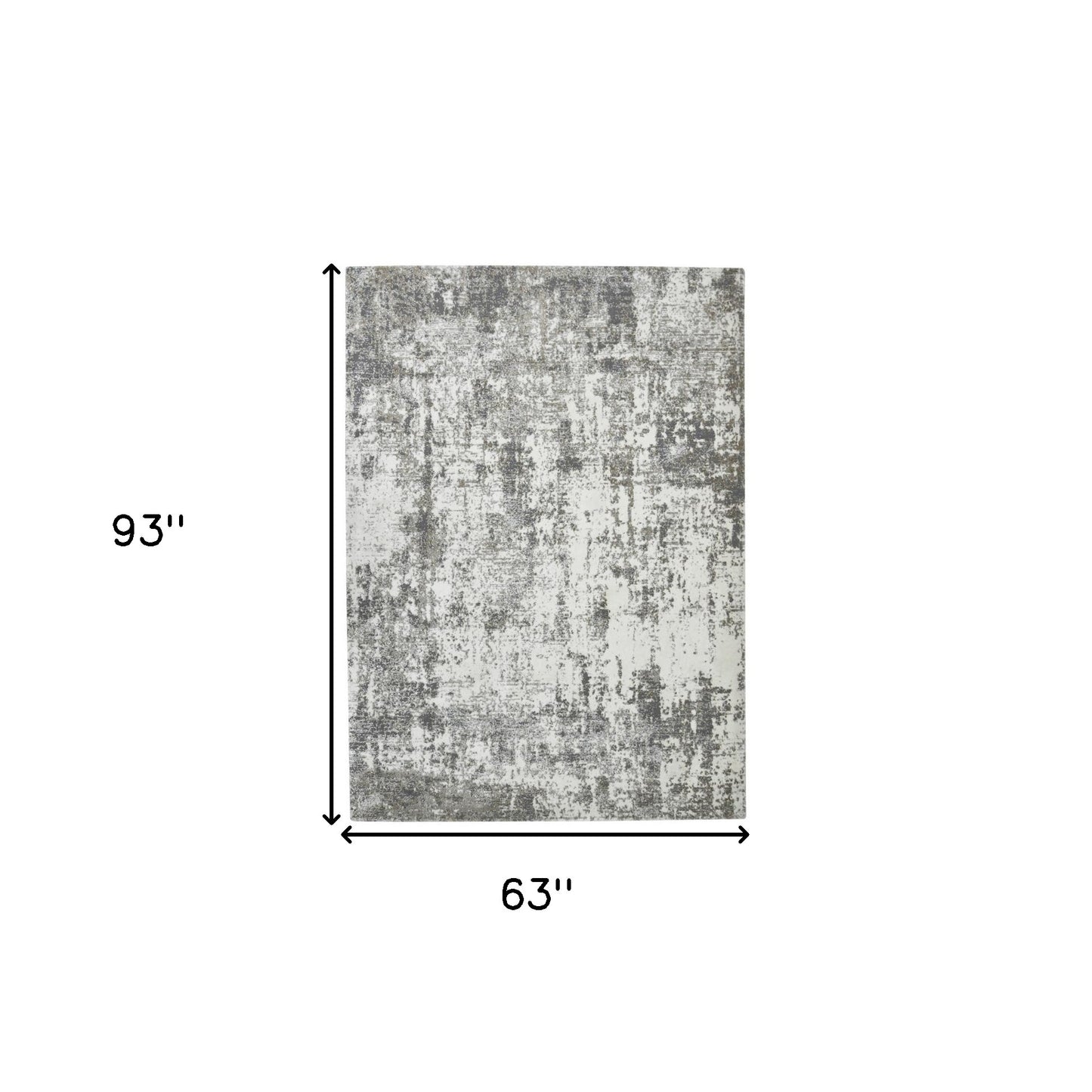 5' X 8' Ivory and Gray Abstract Power Loom Area Rug