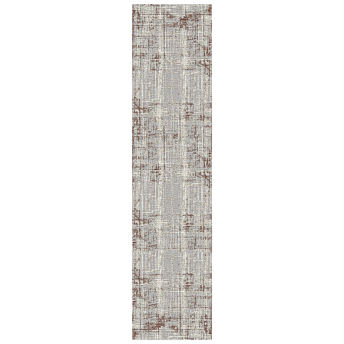 2' X 3' Ivory Red and Gray Abstract Power Loom Area Rug