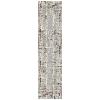 2' X 3' Ivory Red and Gray Abstract Power Loom Area Rug